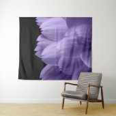 Ultra violet paars bloemblad zwart wandkleed (In Situ (horizontaal))