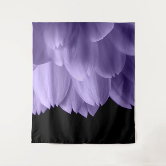 Ultra violet paars bloemblad zwart wandkleed (Voorkant)