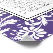 Ultra Violet Paars Damask Wedding Seating Chart Poster (Hoek)