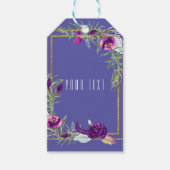 Ultra Violet Paars en Gold Floral Bohemian Favor Cadeaulabel (Voorkant)