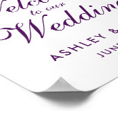 Ultra Violet Paars Floral Weddenschap Welkom PS Poster (Hoek)