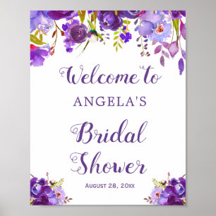 Ultra Violet Paars Floral Welcome Weddenschap Poster