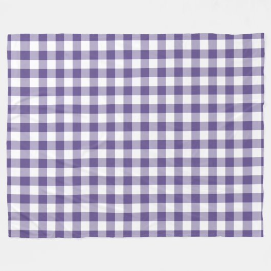 Ultra Violet Paars Gingham Pattern Fleece Deken (Voorkant (Horizontaal))