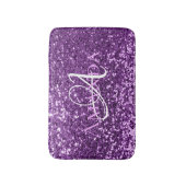 Ultra Violet Paars Glitter Name Monogram Badmat (Voorkant Verticaal)