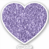 Ultra violet paars glitter spaart hart sticker (Voorkant)
