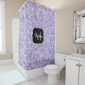 Ultra violet paars glitter spargel Monogram Douchegordijn (In situ)