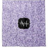 Ultra violet paars glitter spargel Monogram Douchegordijn (Voorkant)