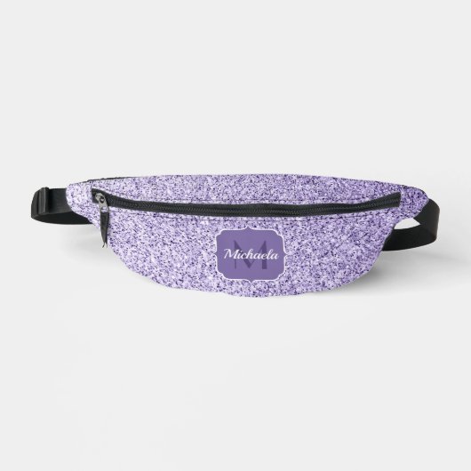Ultra violet paars glitter spargel Monogram Heuptasje (Voorkant)