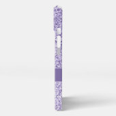 Ultra violet paars glitter spargel Monogram iPhone Hoesje (Linkerkant)