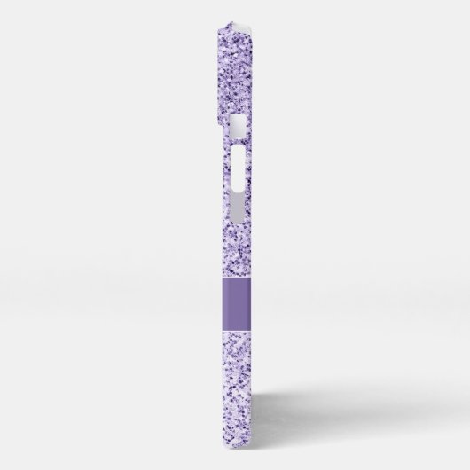 Ultra violet paars glitter spargel Monogram iPhone Hoesje (Linkerkant)