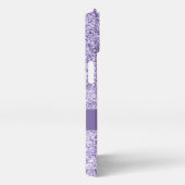 Ultra violet paars glitter spargel Monogram iPhone Hoesje (Rechterkant)