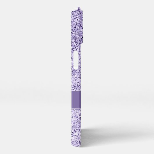 Ultra violet paars glitter spargel Monogram iPhone Hoesje (Rechterkant)