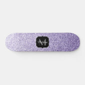Ultra violet paars glitter spargel Monogram Persoonlijk Skateboard (Horizontaal)