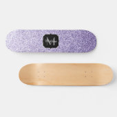 Ultra violet paars glitter spargel Monogram Persoonlijk Skateboard (Horizontaal)