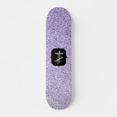 Ultra violet paars glitter spargel Monogram Persoonlijk Skateboard (Voorkant)
