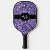 Ultra violet paars glitter spargel Monogram Pickleball Paddle (Achterkant)