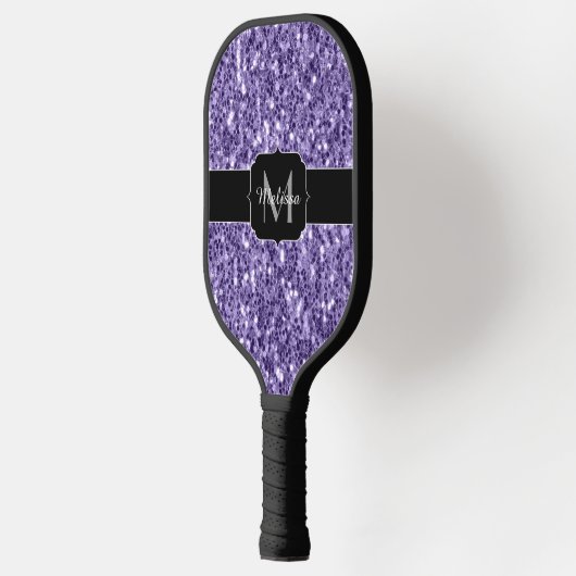 Ultra violet paars glitter spargel Monogram Pickleball Paddle (Links)