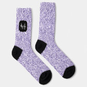 Ultra violet paars glitter spargel Monogram Sokken (Rechts)