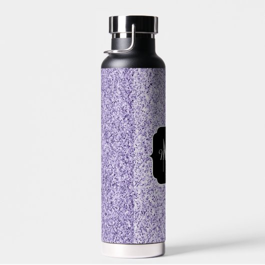 Ultra violet paars glitter spargel Monogram Waterfles (Rechts)