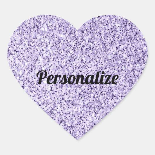 Ultra violet paars glitter sparkeert Aangepast Hart Sticker (Voorkant)