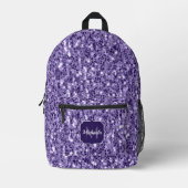 Ultra violet paars glitter sparken Monogram Bedrukte Rugzak (Voorkant)