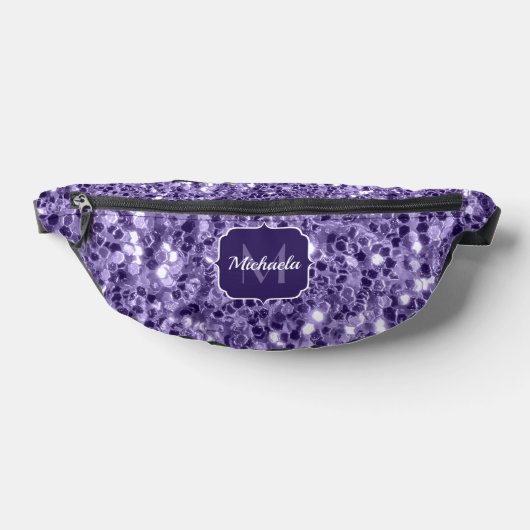 Ultra violet paars glitter sparken Monogram Heuptasje (Liggend)