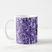 Ultra violet paars glitter sparken Monogram Koffiemok (Links)