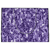 Ultra violet paars glitter sparken Monogram Large Cadeautasje (Achterkant)