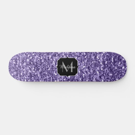 Ultra violet paars glitter sparken Monogram Persoonlijk Skateboard (Horizontaal)