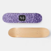 Ultra violet paars glitter sparken Monogram Persoonlijk Skateboard (Horizontaal)
