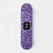 Ultra violet paars glitter sparken Monogram Persoonlijk Skateboard (Voorkant)
