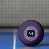 Ultra violet paars glitter sparken Monogram Pingpongbal (Net)
