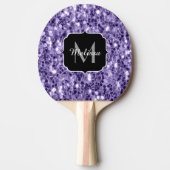Ultra violet paars glitter sparken Monogram Tafeltennisbatje (Voorkant)