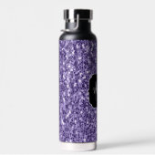 Ultra violet paars glitter sparken Monogram Waterfles (Rechts)