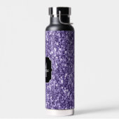 Ultra violet paars glitter sparken Monogram Waterfles (Links)