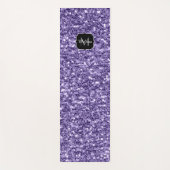 Ultra violet paars glitter sparken Monogram Yogamat (Voorkant)