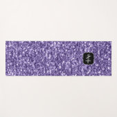 Ultra violet paars glitter sparken Monogram Yogamat (Voorkant (horizontaal))