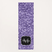Ultra violet paars glitter sparken Monogram Yogamat (Voorkant)