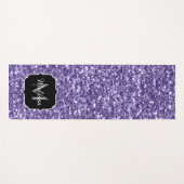 Ultra violet paars glitter sparken Monogram Yogamat (Voorkant (horizontaal))