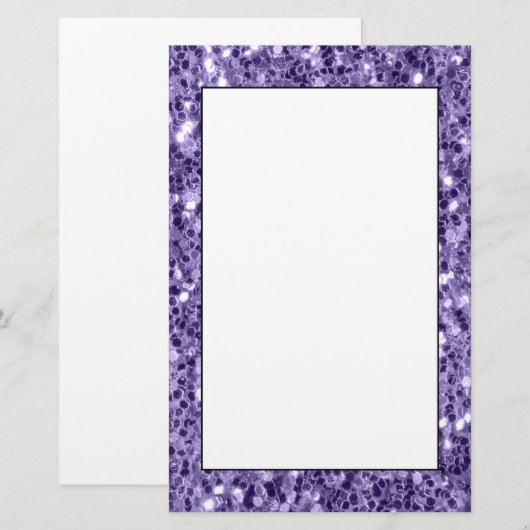 Ultra violet paars glitter sparkers briefpapier (Voorkant / Achterkant)