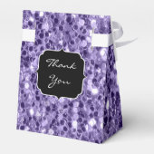 Ultra violet paars glitter sparkles Sweet 16 Bedankdoosjes (Achterkant)