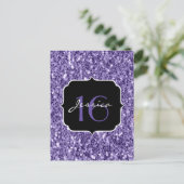 Ultra violet paars glitter sparkles Sweet 16 Briefkaart (Staand voorkant)
