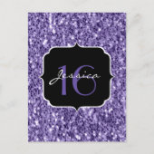 Ultra violet paars glitter sparkles Sweet 16 Briefkaart (Voorkant)