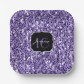 Ultra violet paars glitter sparkles Sweet 16 Papieren Bordje (Voorkant)