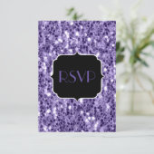 Ultra violet paars glitter sparkles Sweet 16 RSVP (Staand voorkant)