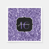 Ultra violet paars glitter sparkles Sweet 16 Servet (Voorkant)