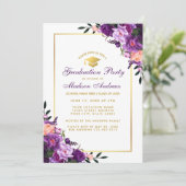 Ultra Violet Paars Graduation Party nodigt PB uit Kaart (Staand voorkant)