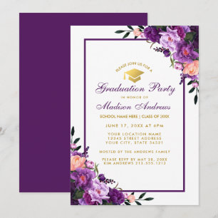 Ultra Violet Paars Graduation Party nodigt PFB uit Kaart