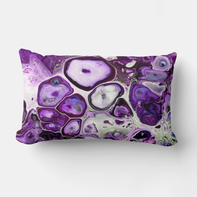 Ultra Violet Paars Marble Rock Abstracte Fluid Art Kussen (Voorkant)