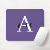 Ultra Violet Paars modern monogram meisje Muismat (Met muis)